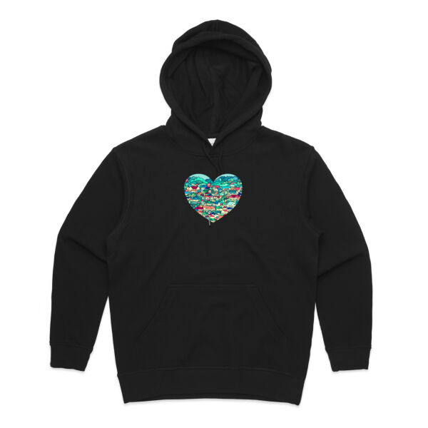 Green hearts and houses - Womens Premium Hood Thumbnail