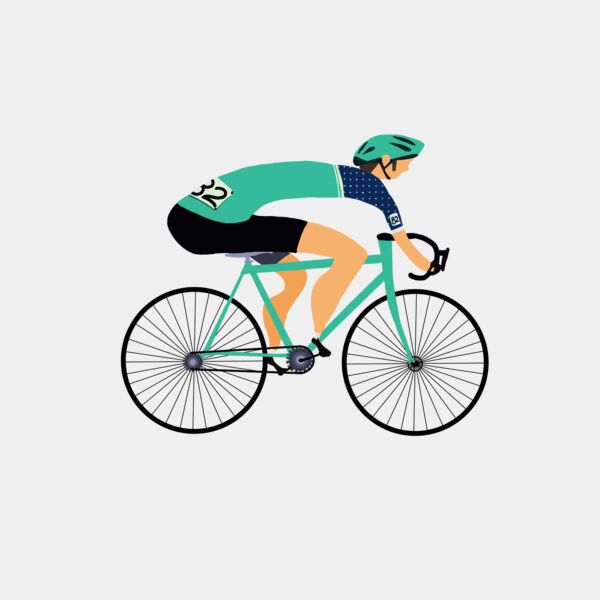 Cyclist blue Thumbnail